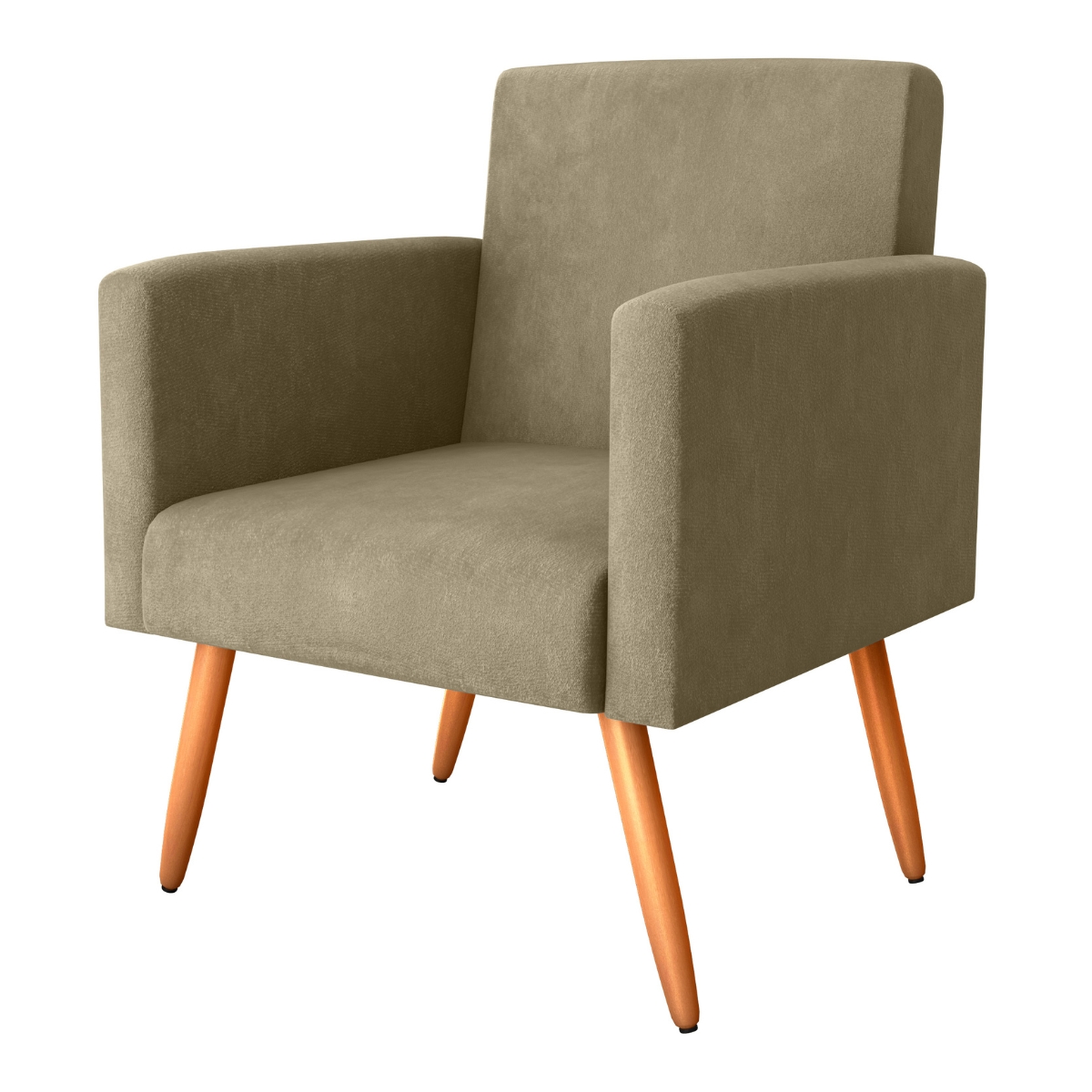 Poltrona para Decoração Sara Veludo Turkey Cappuccino