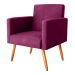 Poltrona para Decoração Sara Veludo Turkey Marsala
