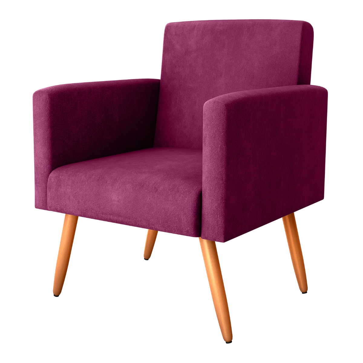 Poltrona para Decoração Sara Veludo Turkey Marsala