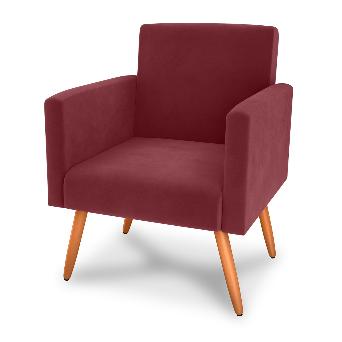 Poltrona para Decoração Sara Veludo Vinho
