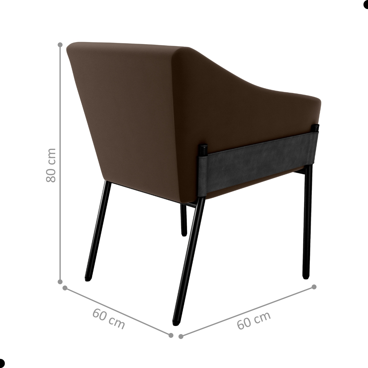 Poltrona para Sala de Recepção Maceió Veludo  Marrom