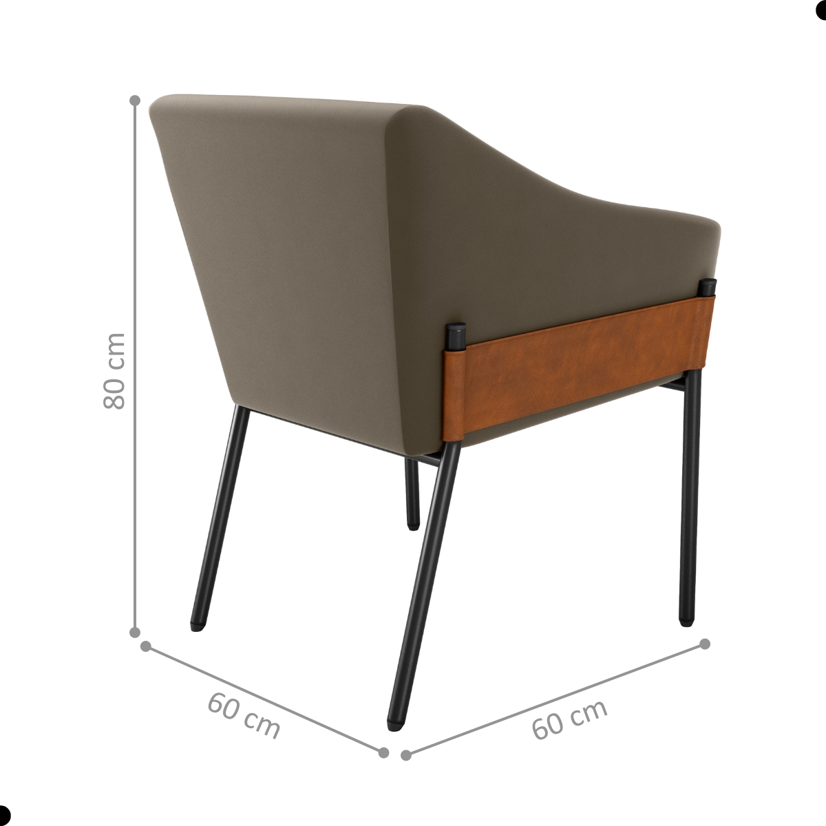 Poltrona para Sala de Recepção Maceió Veludo Cappuccino