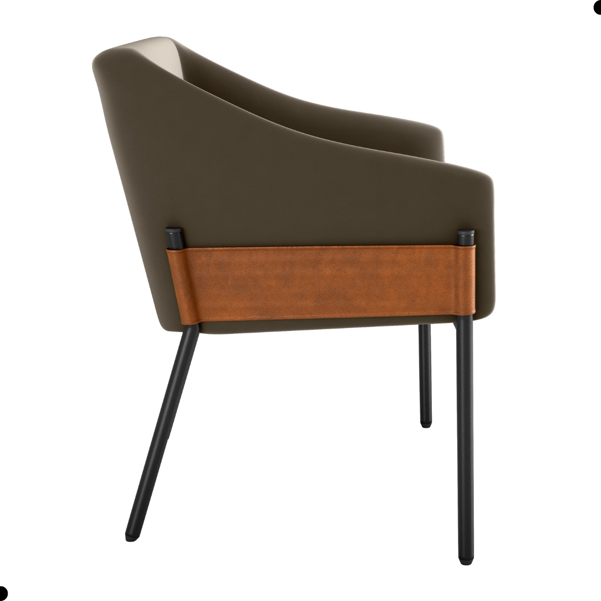 Poltrona para Sala de Recepção Maceió Veludo Cappuccino