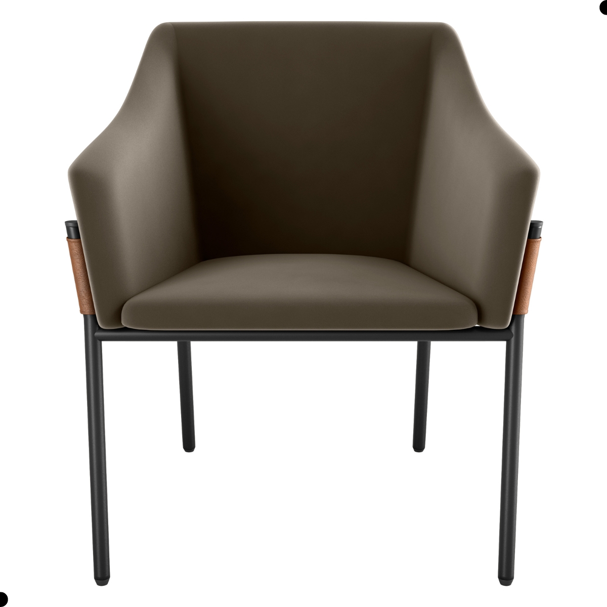 Poltrona para Sala de Recepção Maceió Veludo Cappuccino