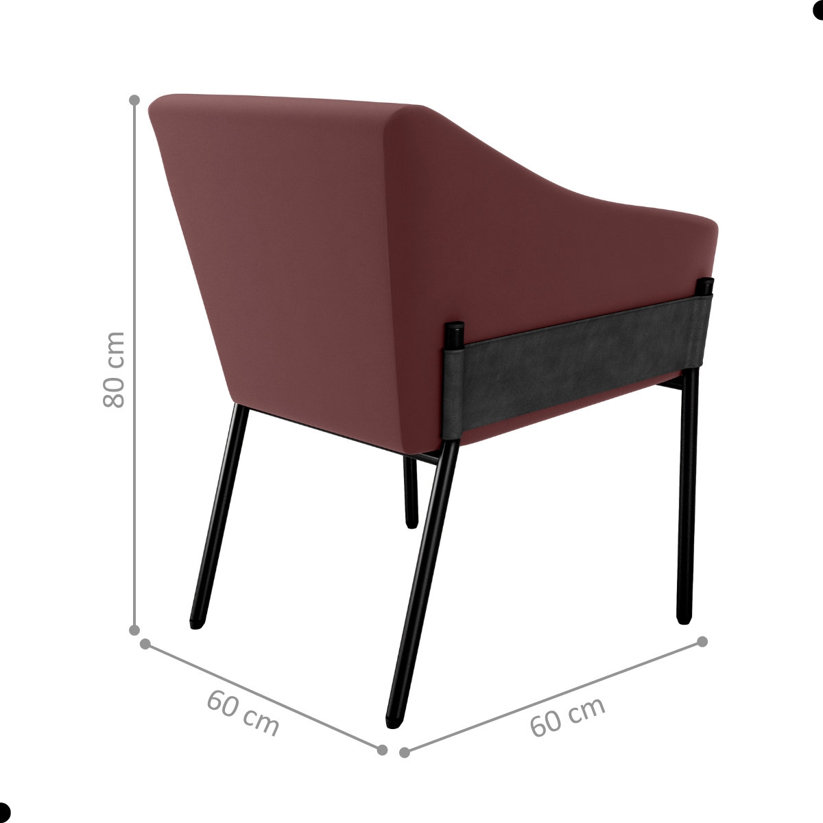 Poltrona para Sala de Recepção Maceió Veludo Rose