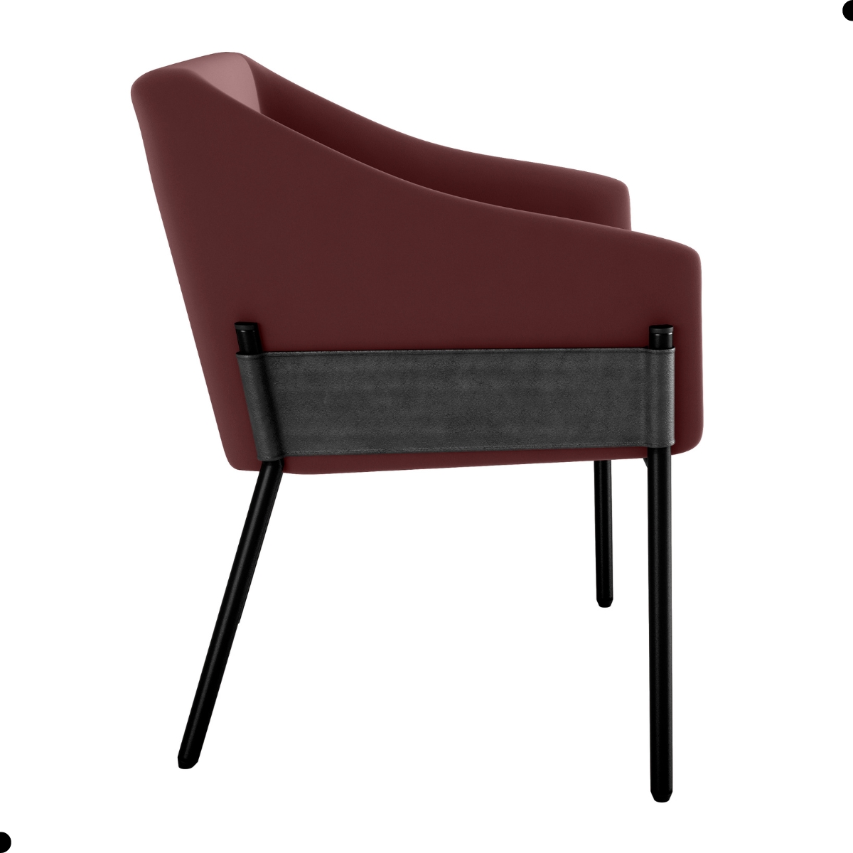 Poltrona para Sala de Recepção Maceió Veludo Rose