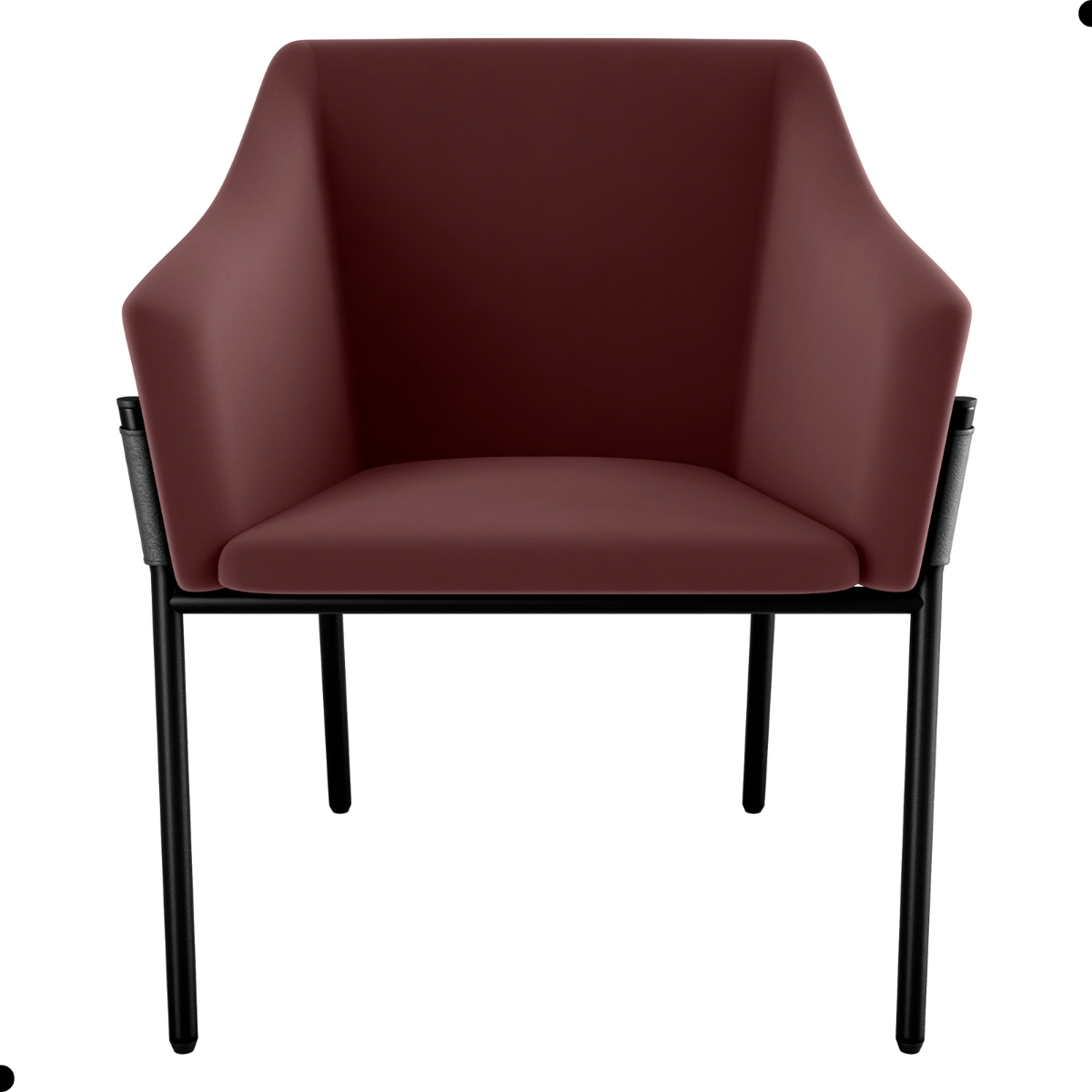 Poltrona para Sala de Recepção Maceió Veludo Rose