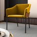 Poltrona para Sala de Recepção Silas Veludo Amarelo