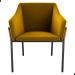 Poltrona para Sala de Recepção Silas Veludo Amarelo