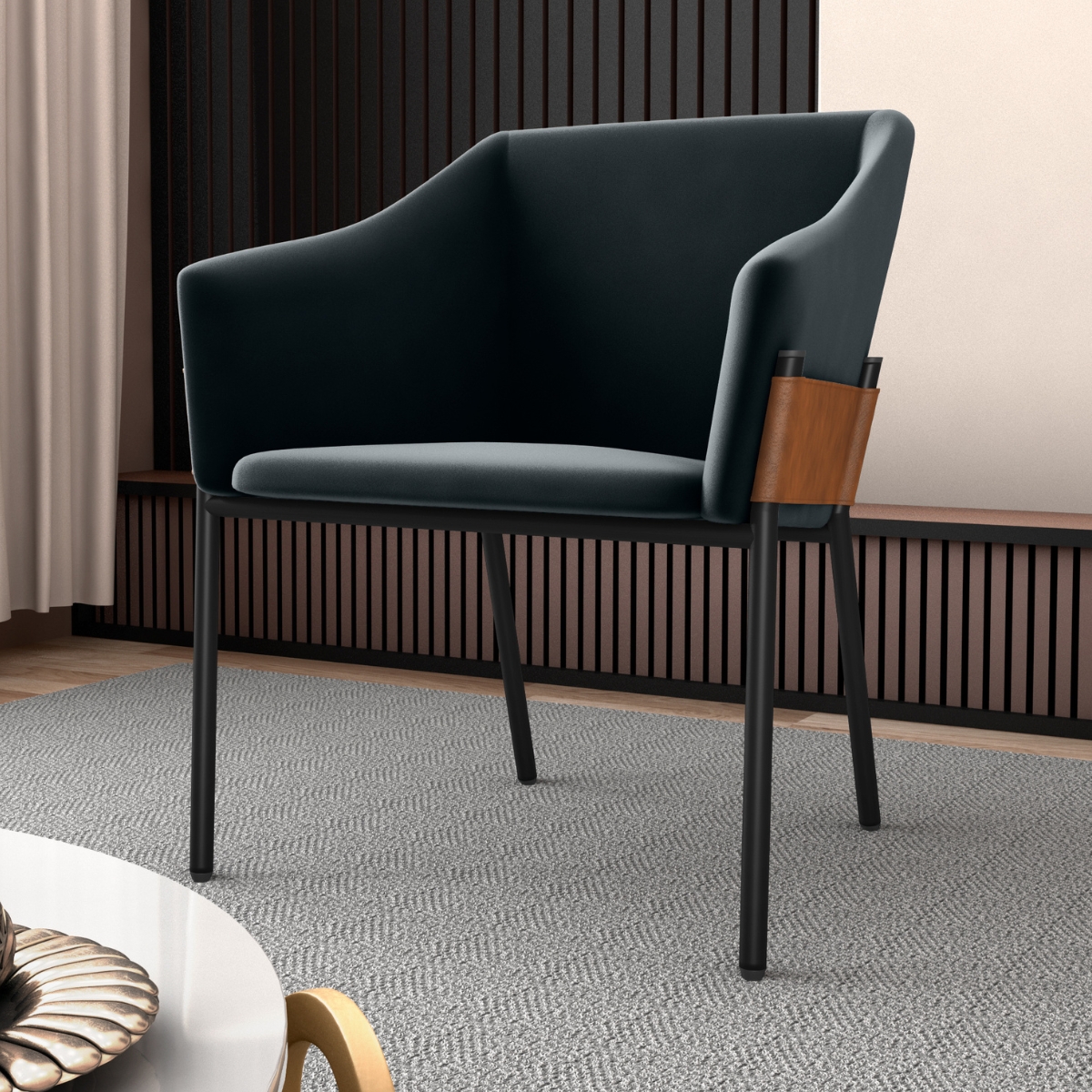 Poltrona para Sala de Recepção Silas Veludo Preto