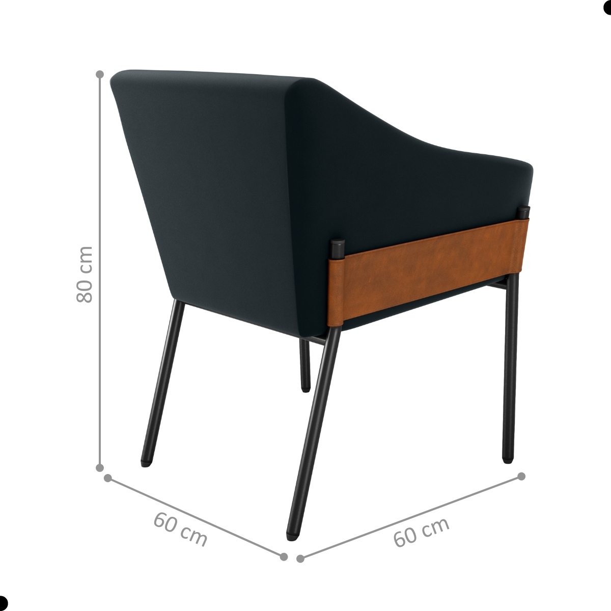 Poltrona para Sala de Recepção Silas Veludo Preto