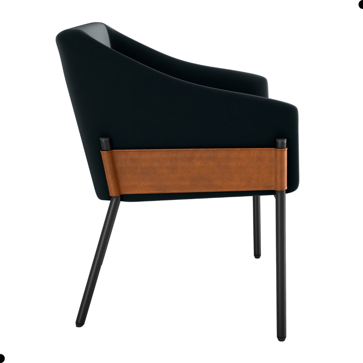Poltrona para Sala de Recepção Silas Veludo Preto