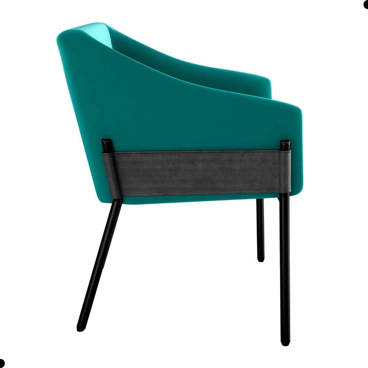 Poltrona para Sala de Recepção Silas Veludo Verde Menta