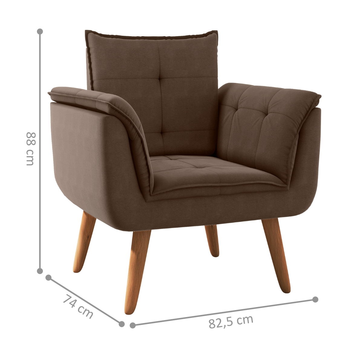 Poltrona para Sala de Recepção Silveiras Inca Marrom