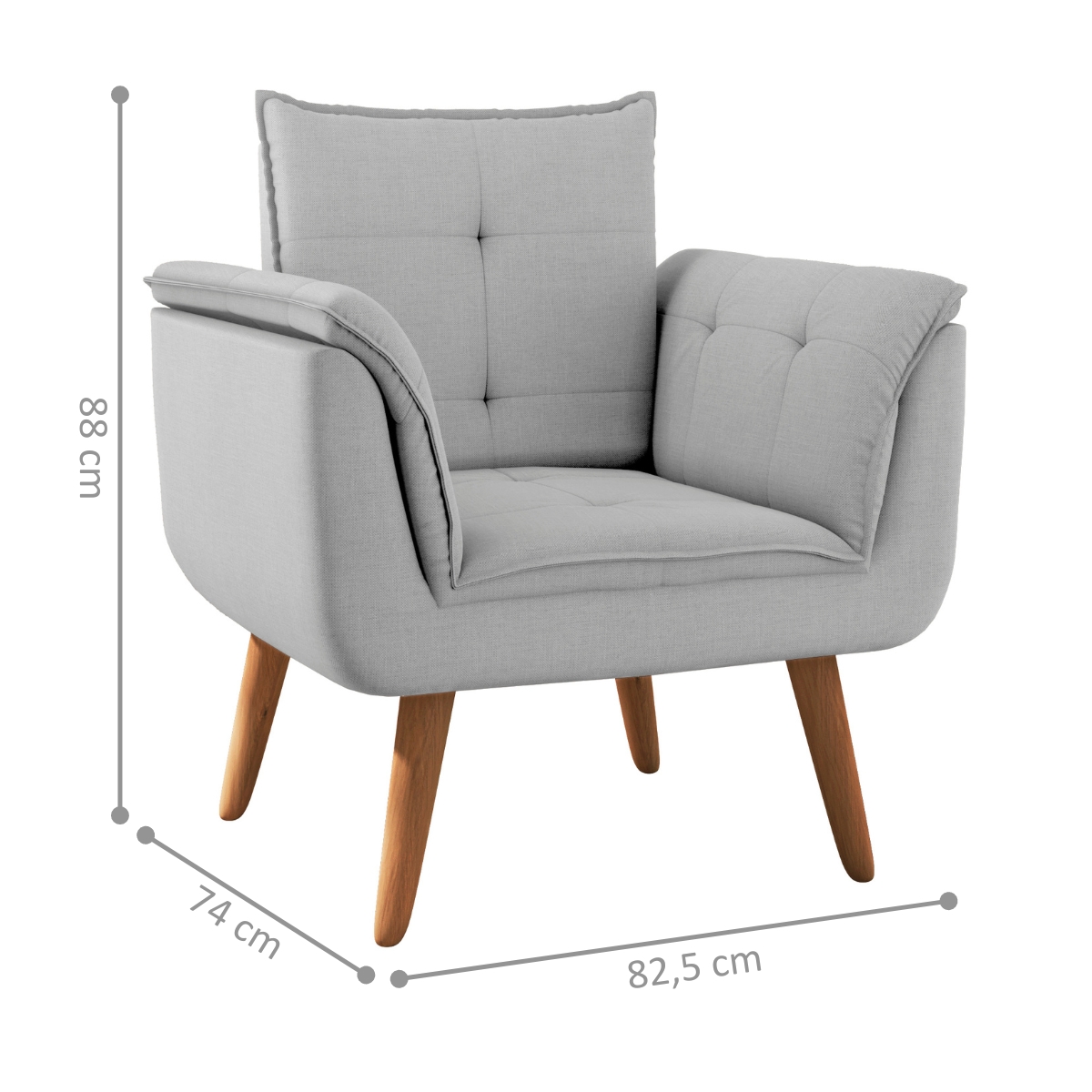 Poltrona para Sala de Recepção Silveiras Linha Cinza