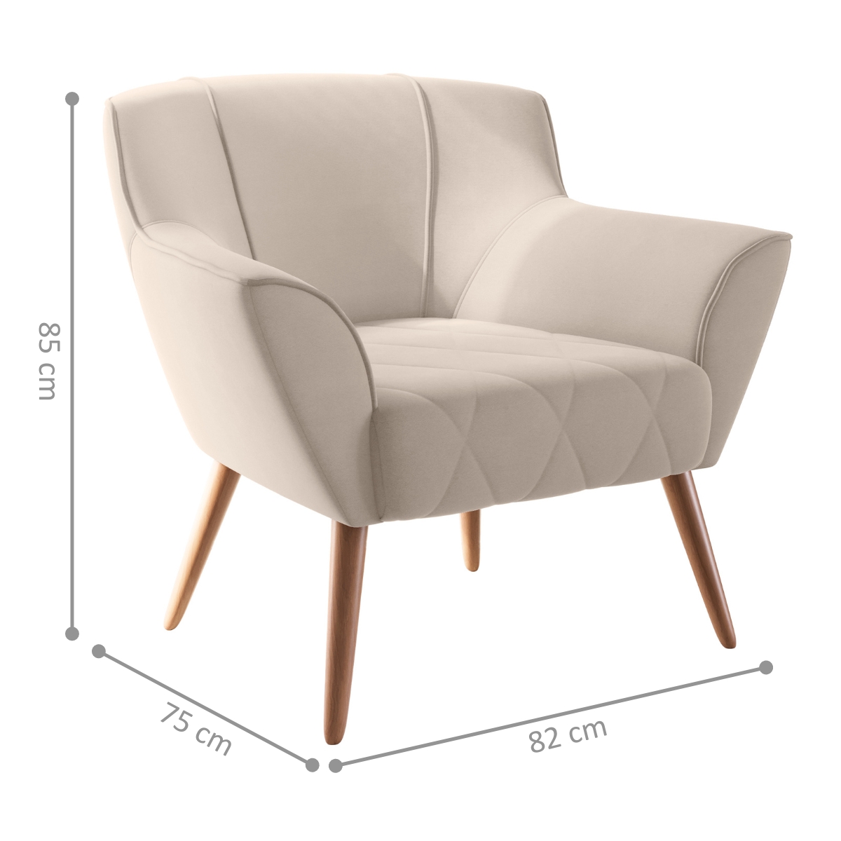 Poltrona para Sala de Recepção Viana Inca Areia