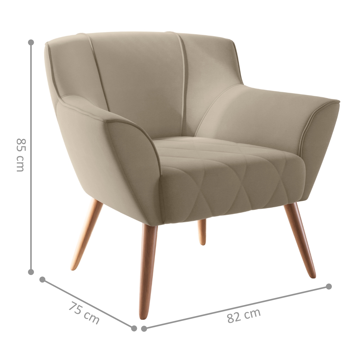 Poltrona para Sala de Recepção Viana Inca Castor 
