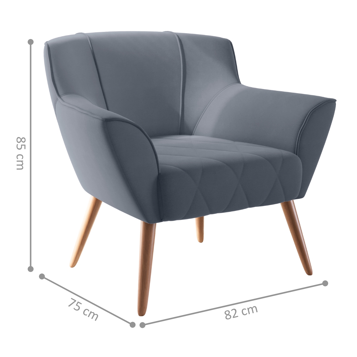 Poltrona para Sala de Recepção Viana Inca Chumbo