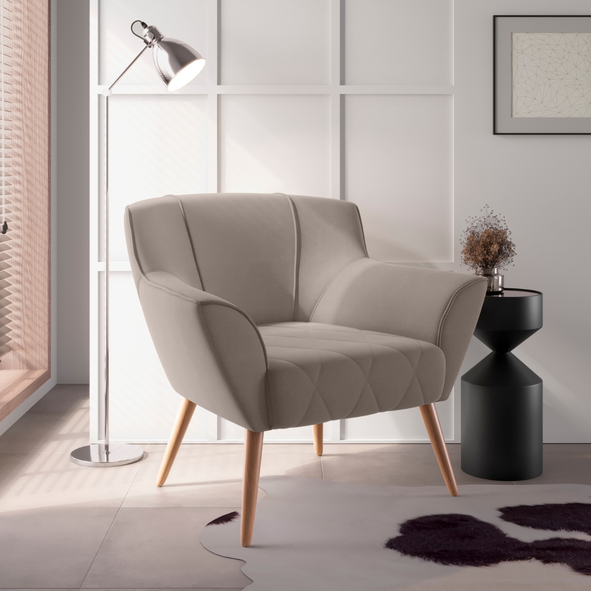 Poltrona para Sala de Recepção Viana Inca Marrom