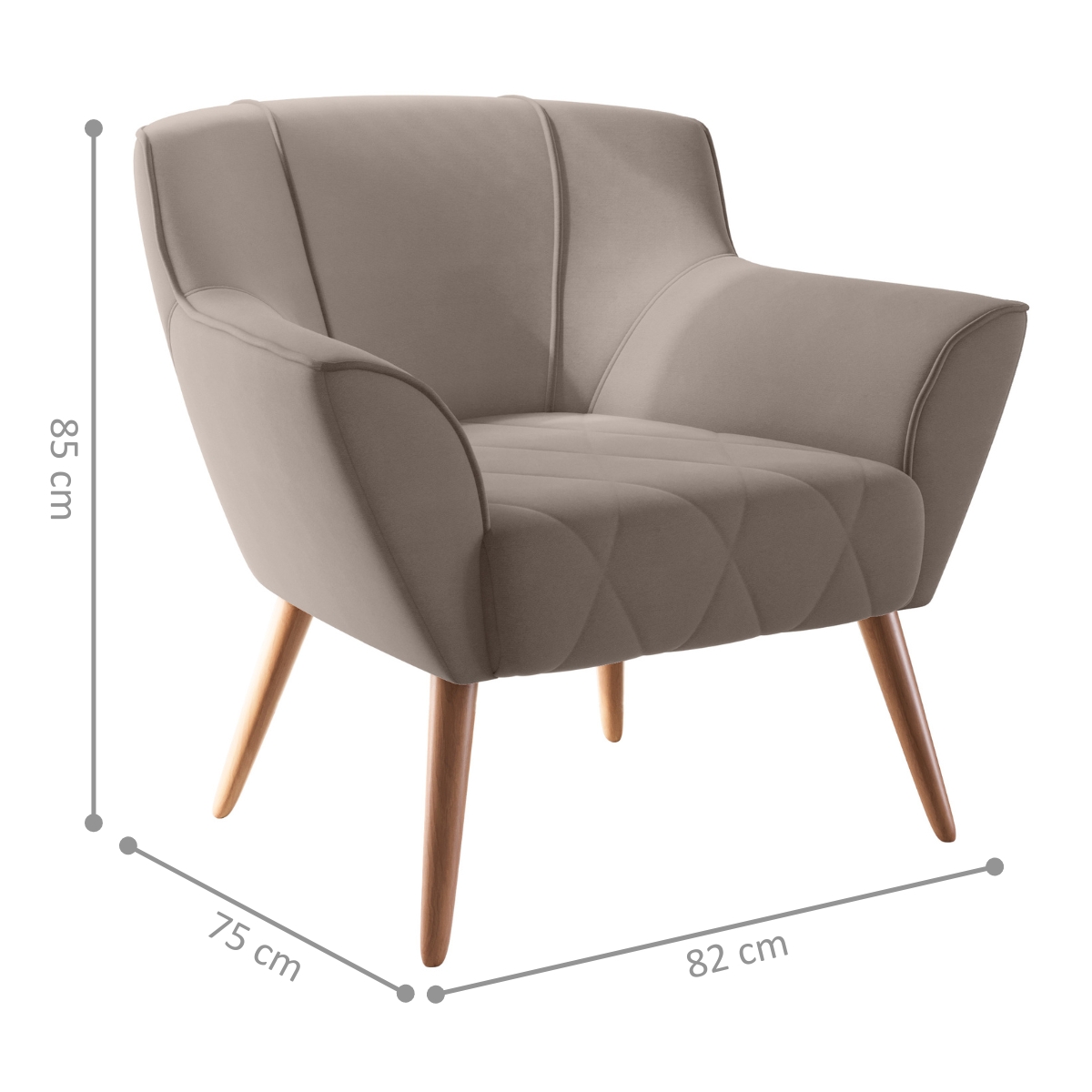 Poltrona para Sala de Recepção Viana Inca Marrom