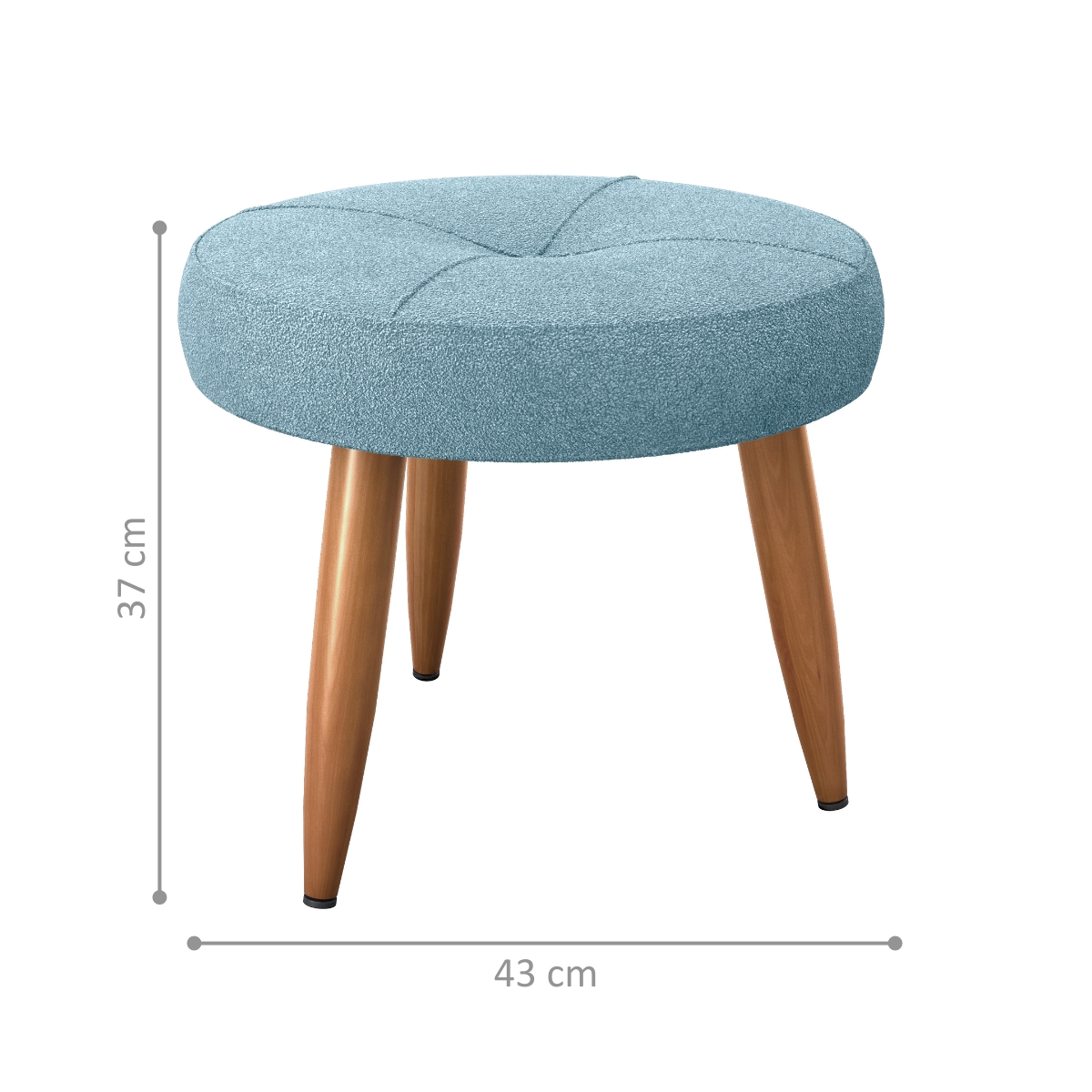 Puff Redondo para Sala Davi Boucle Azul
