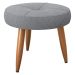 Puff Redondo para Sala Miami Boucle Cinza