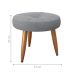 Puff Redondo para Sala Miami Boucle Cinza
