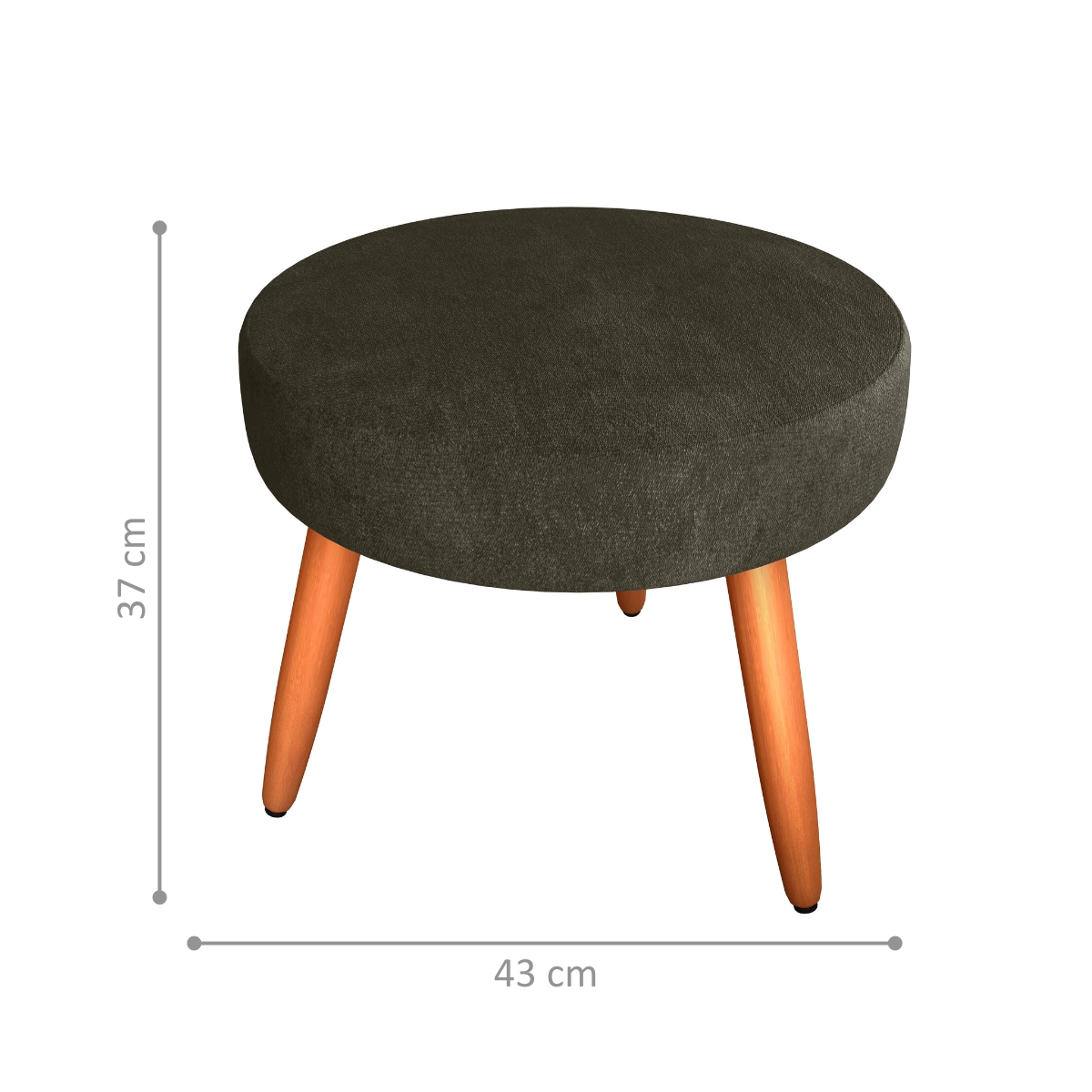 Puff Redondo para Sala Suiça Veludo Turkey Marrom