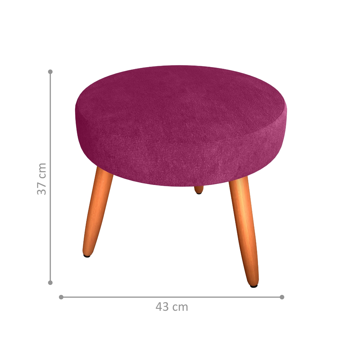 Puff Redondo para Sala Suiça Veludo Turkey Marsala