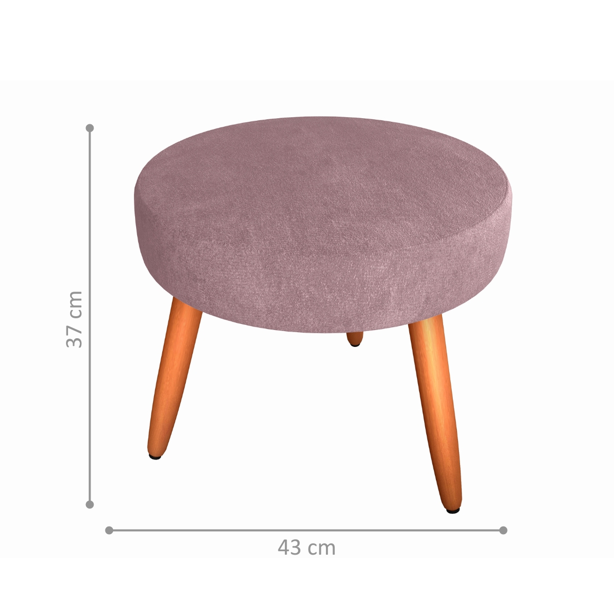 Puff Redondo para Sala Suiça Veludo Turkey Rosa