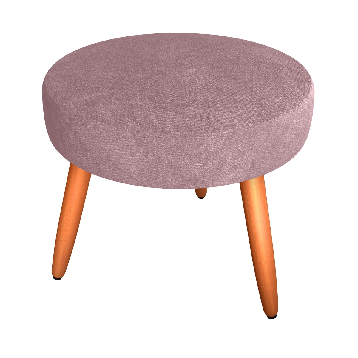 Puff Redondo para Sala Suiça Veludo Turkey Rosa