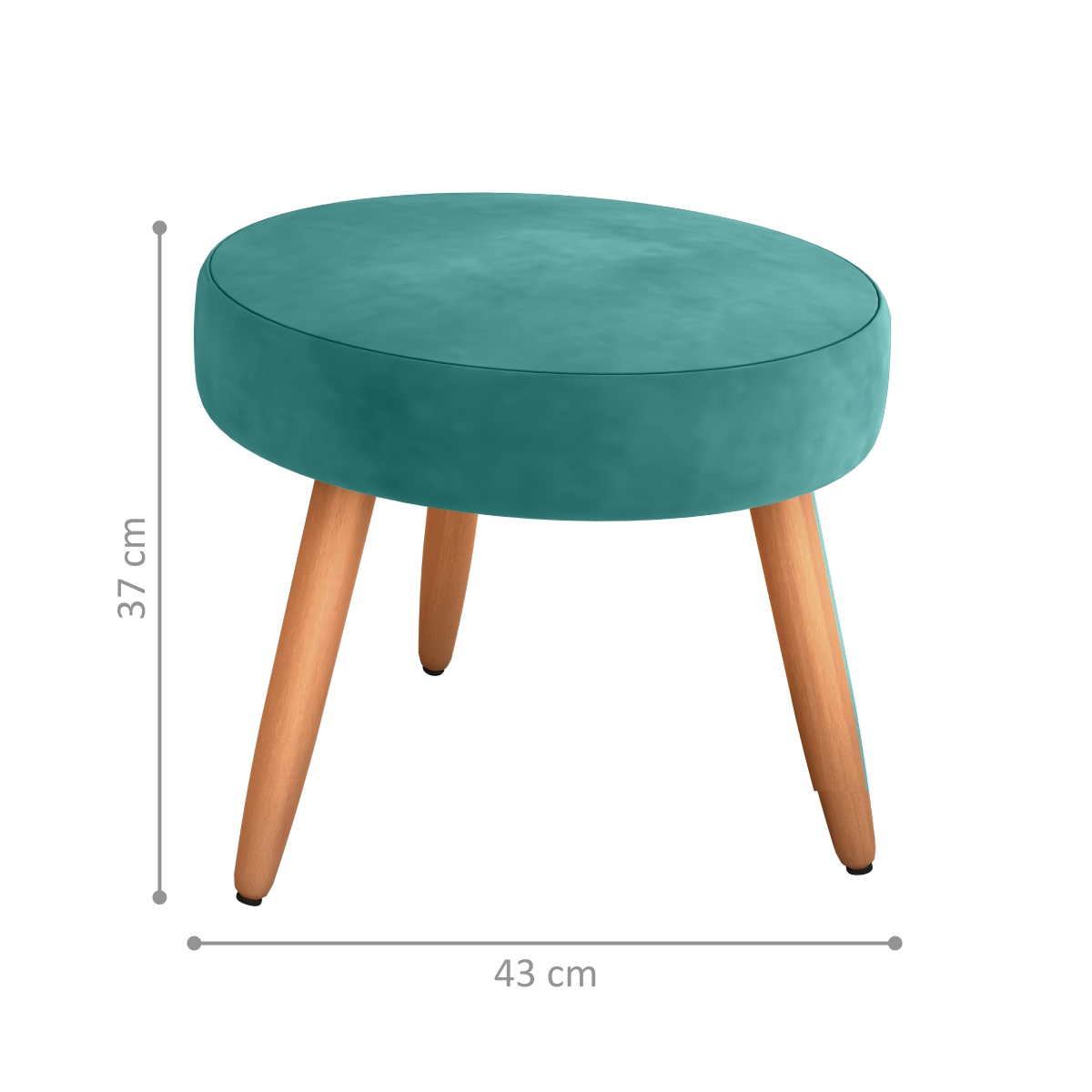 Puff Redondo para Sala Suiça Veludo Verde Menta