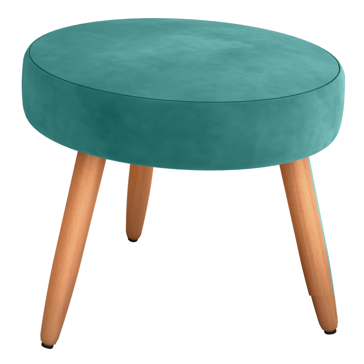 Puff Redondo para Sala Suiça Veludo Verde Menta