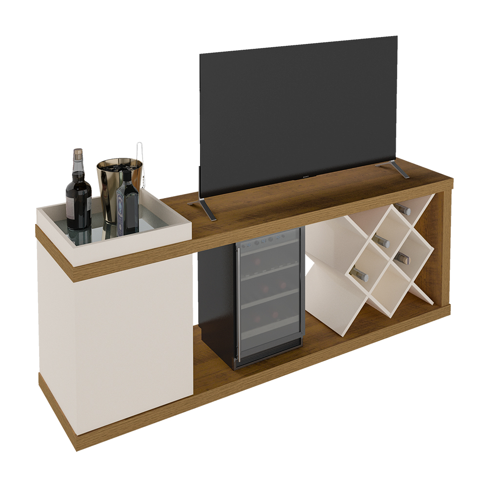 Rack Bar para TVs 60 Polegadas São Paulo Pinho Off White