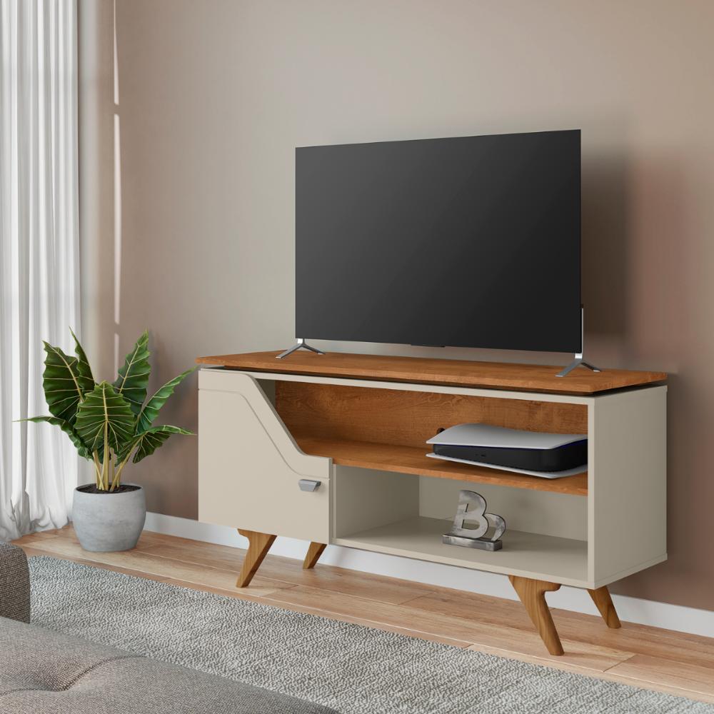 Rack Para TV 50 Polegadas Perugia Off White Nature