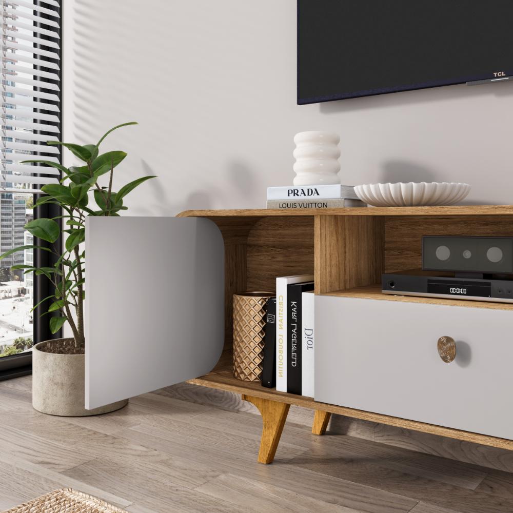 Rack Para TV 55 Polegadas Conceiçao Cinamomo Off White