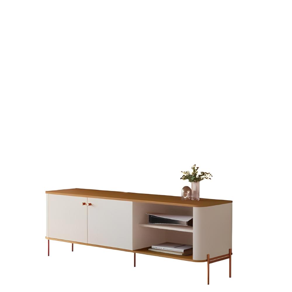Rack Para TV 58 Polegadas Olaf Off White Nature Bronze