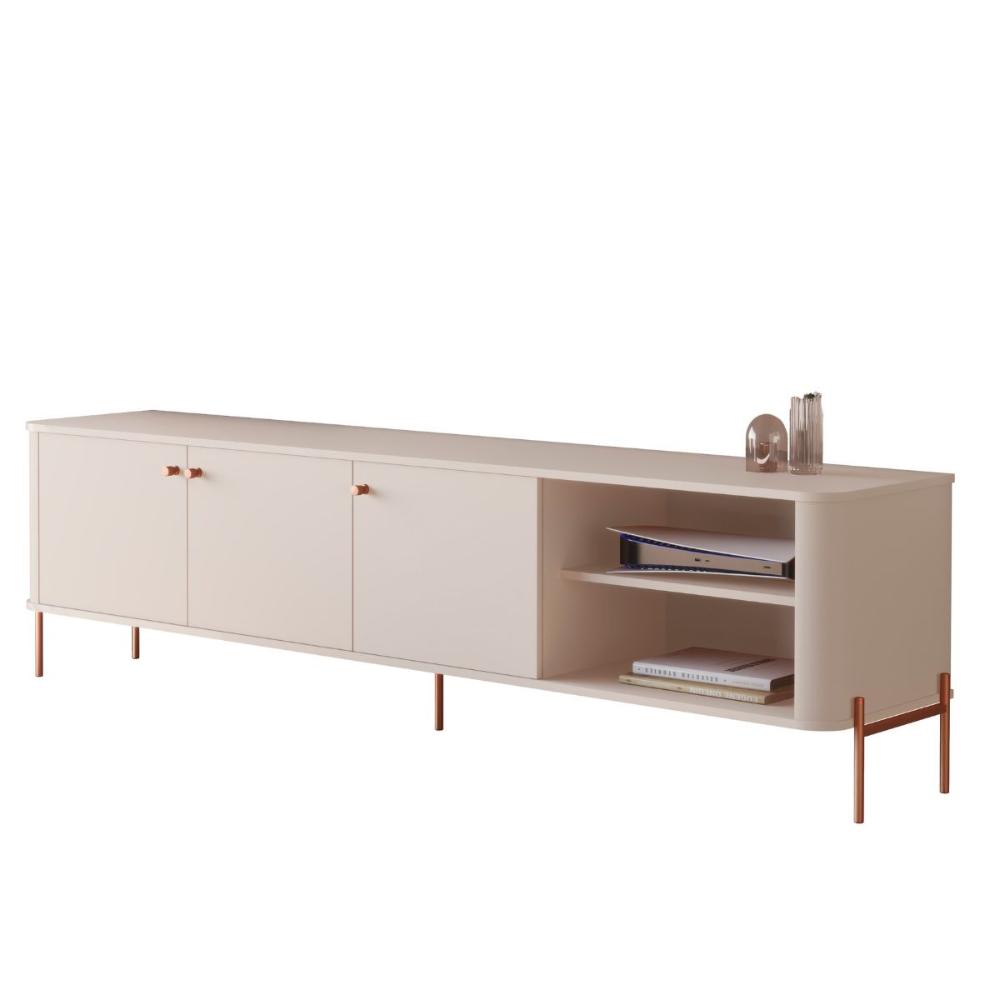 Rack Para TV 70 Polegadas Olaf Off White Bronze