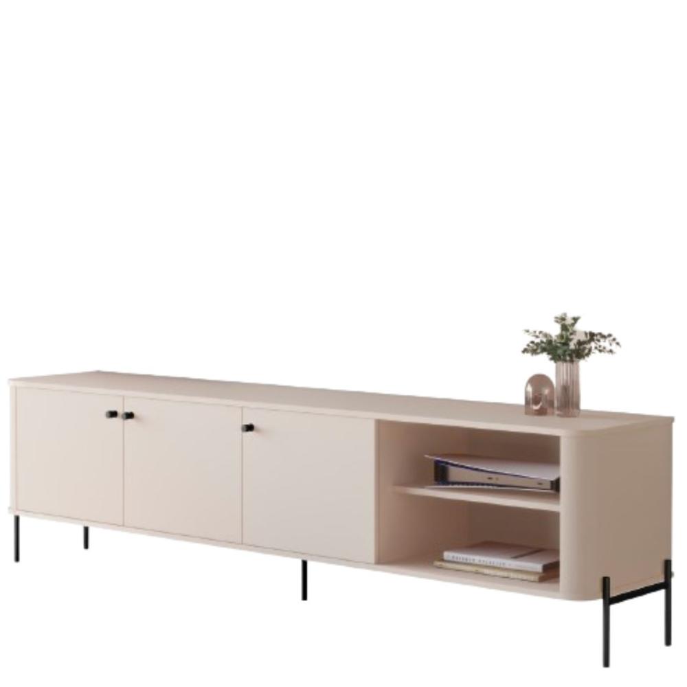 Rack Para TV 70 Polegadas Olaf Off White Preto
