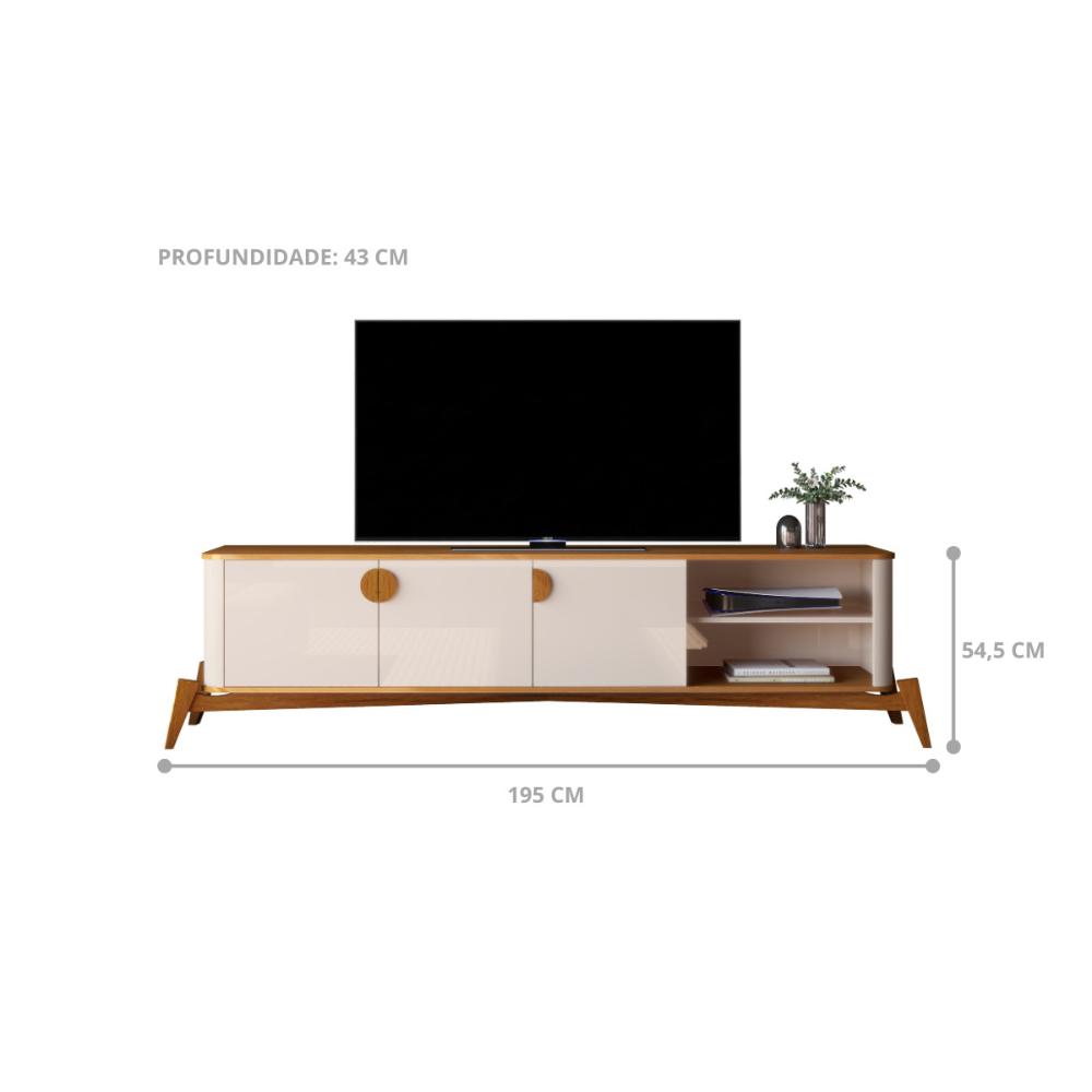 Rack Para TV 75 Polegadas Adamantina 1800 Off White Nature