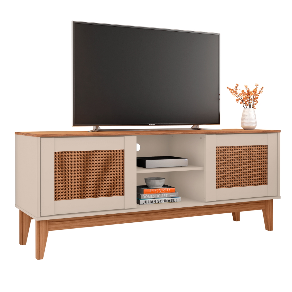 Rack Retrô para TVs de até 40 Polegadas Gary Off White Noce