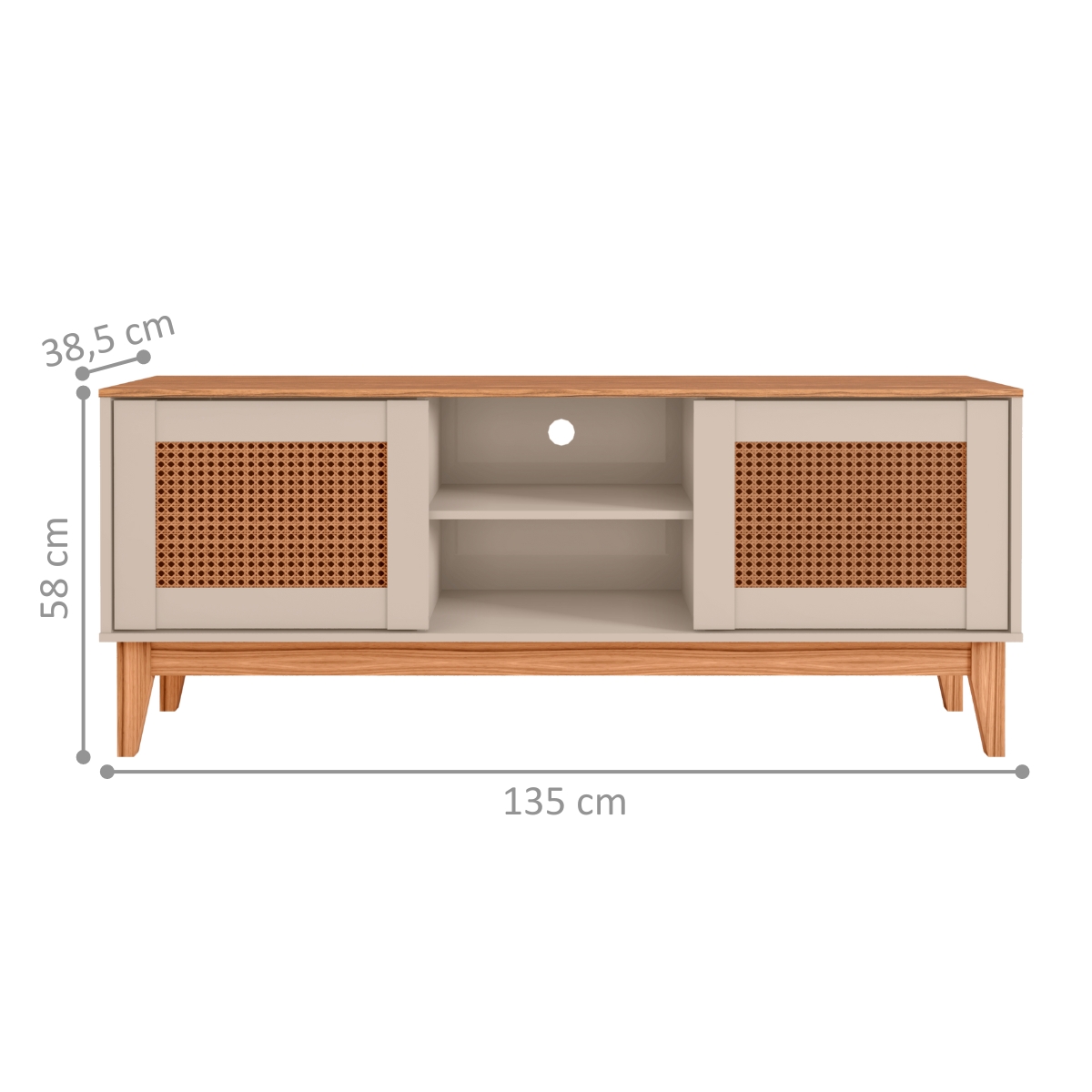 Rack Retrô para TVs de até 40 Polegadas Gary Off White Noce