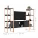 Rack com Estante 2 Portas Manila Preto Cobre