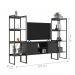 Rack com Estante 2 Portas Manila Preto Onix