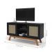 Rack para TV Amsterdam detalhe em Rattan Sintético Preto