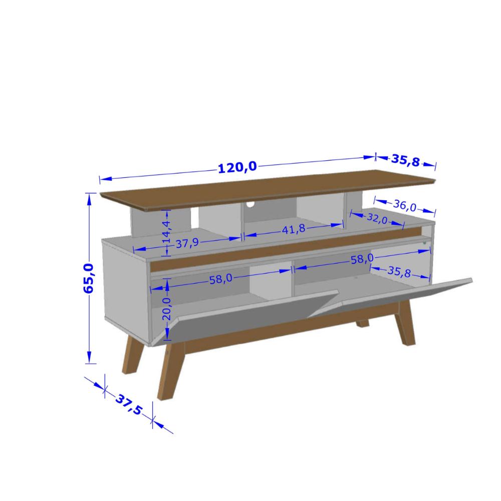 Rack para TV Carrol Nature Off White