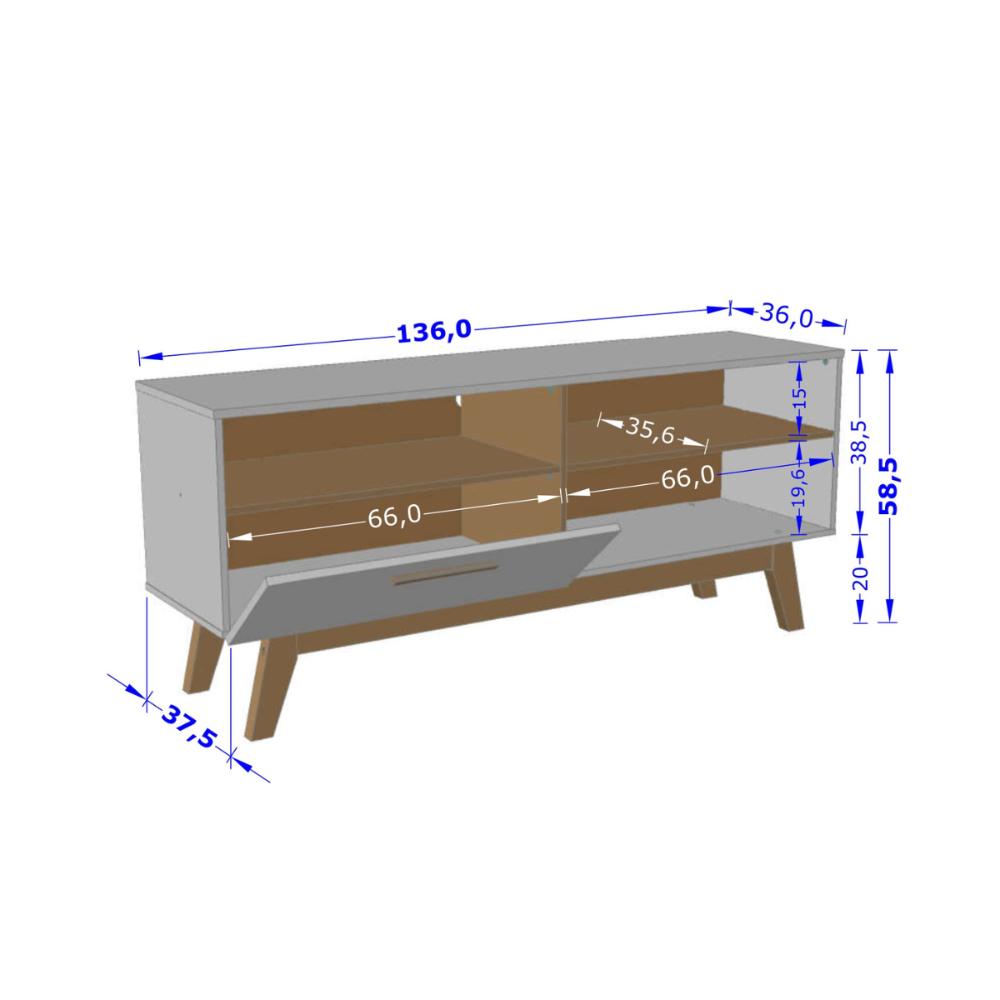 Rack para TV Charlie Off White Nature