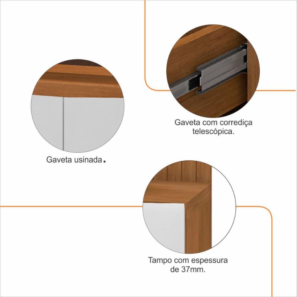 Rack para TV Mônaco com Gaveta Cedro/Branco