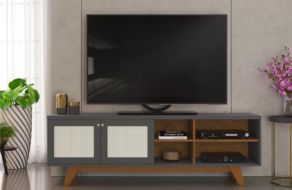 Rack para TV Zac Freijo Cinza