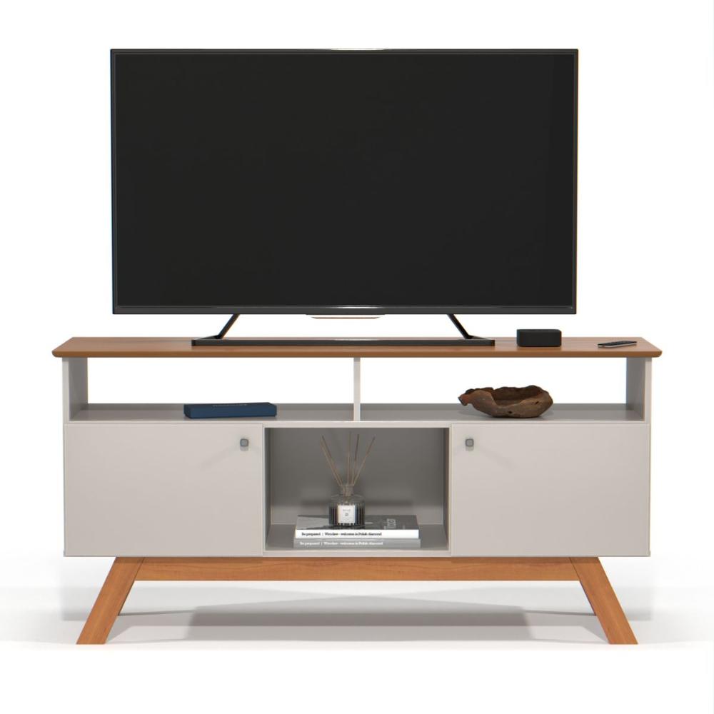Rack para TV com 3 Nichos Manchester Off White Nature